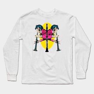 clarinet player clarinetist vintage artist Long Sleeve T-Shirt